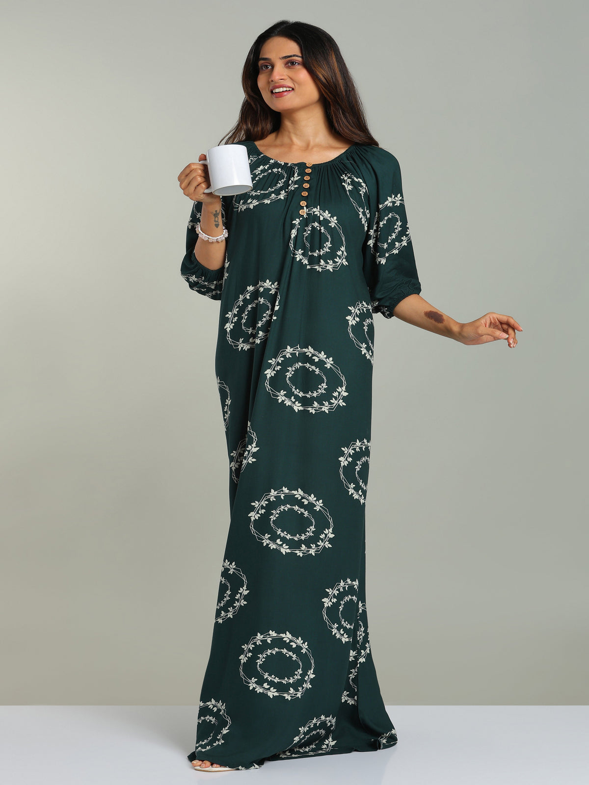 Relaxed Fit Nightgown in Green