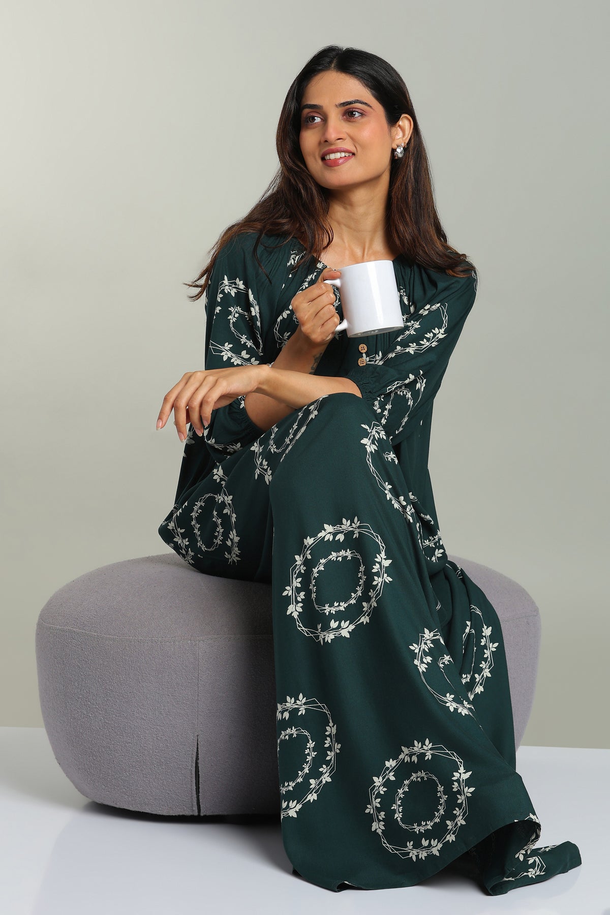 Relaxed Fit Nightgown in Green