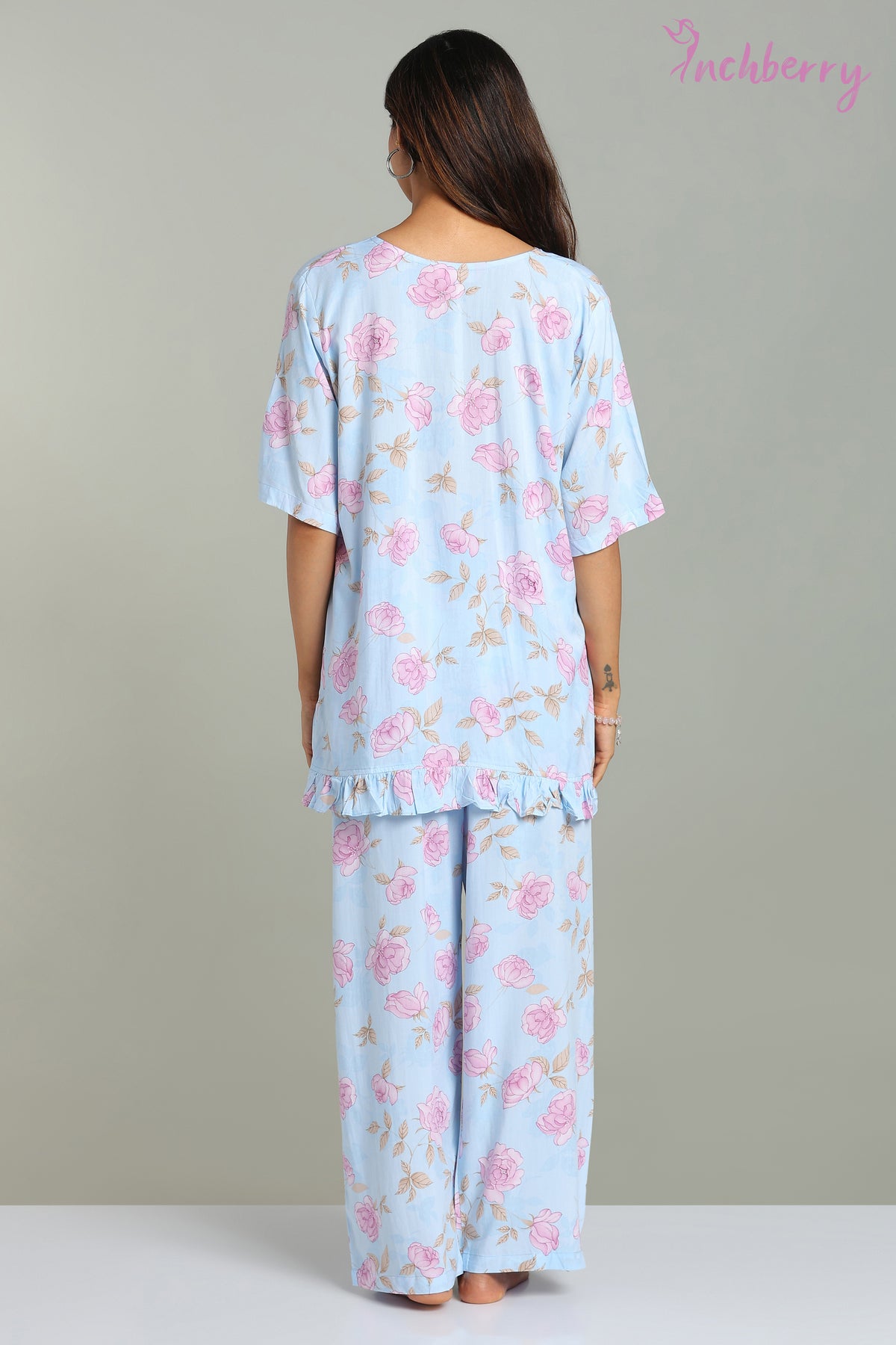 Blue colour Pyjama shirt model