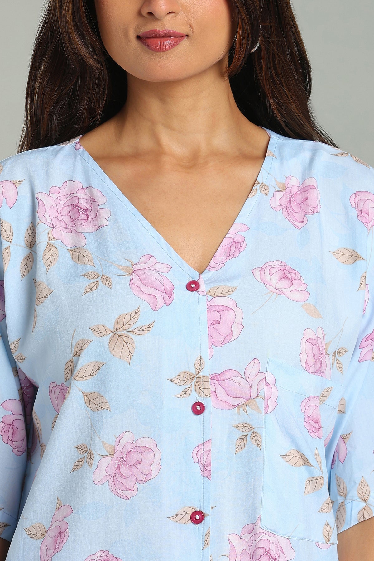 Blue colour Pyjama shirt model