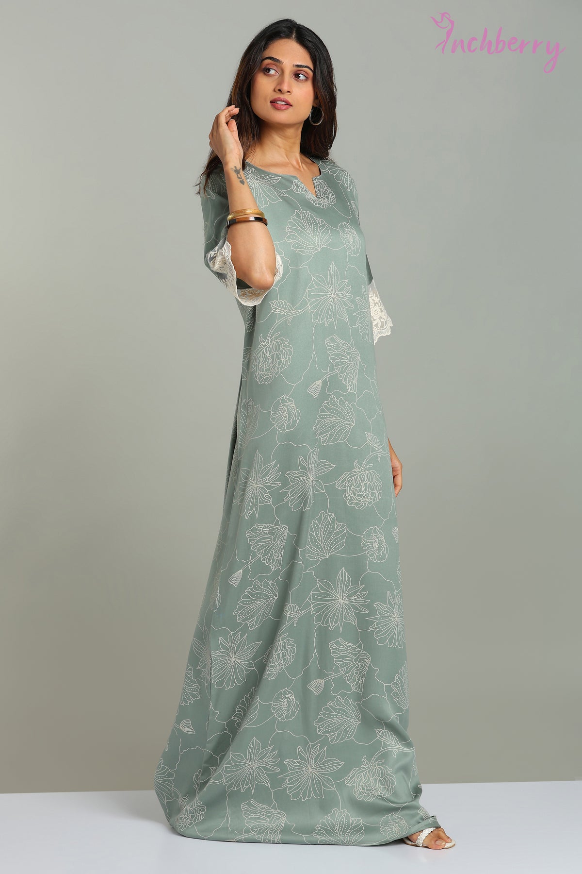 Relaxed fit rayon nightgown