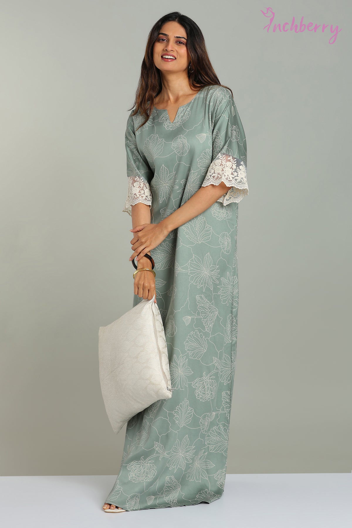 Relaxed fit rayon nightgown