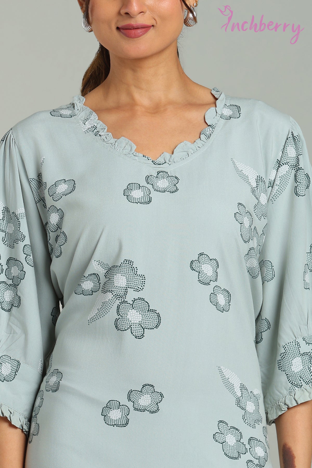 Regular fit night gown