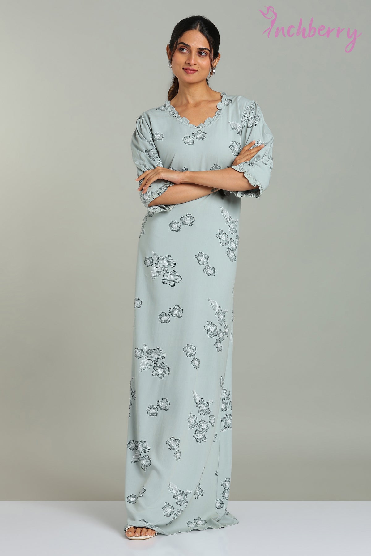Regular fit night gown