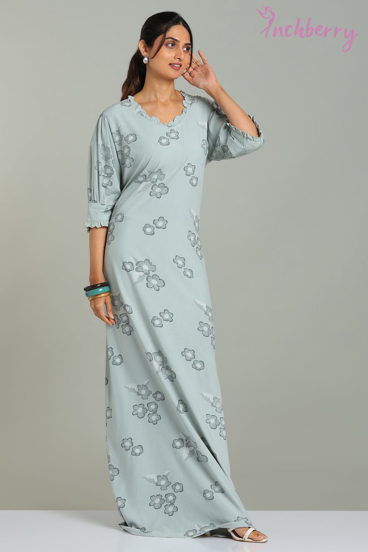 Regular fit night gown
