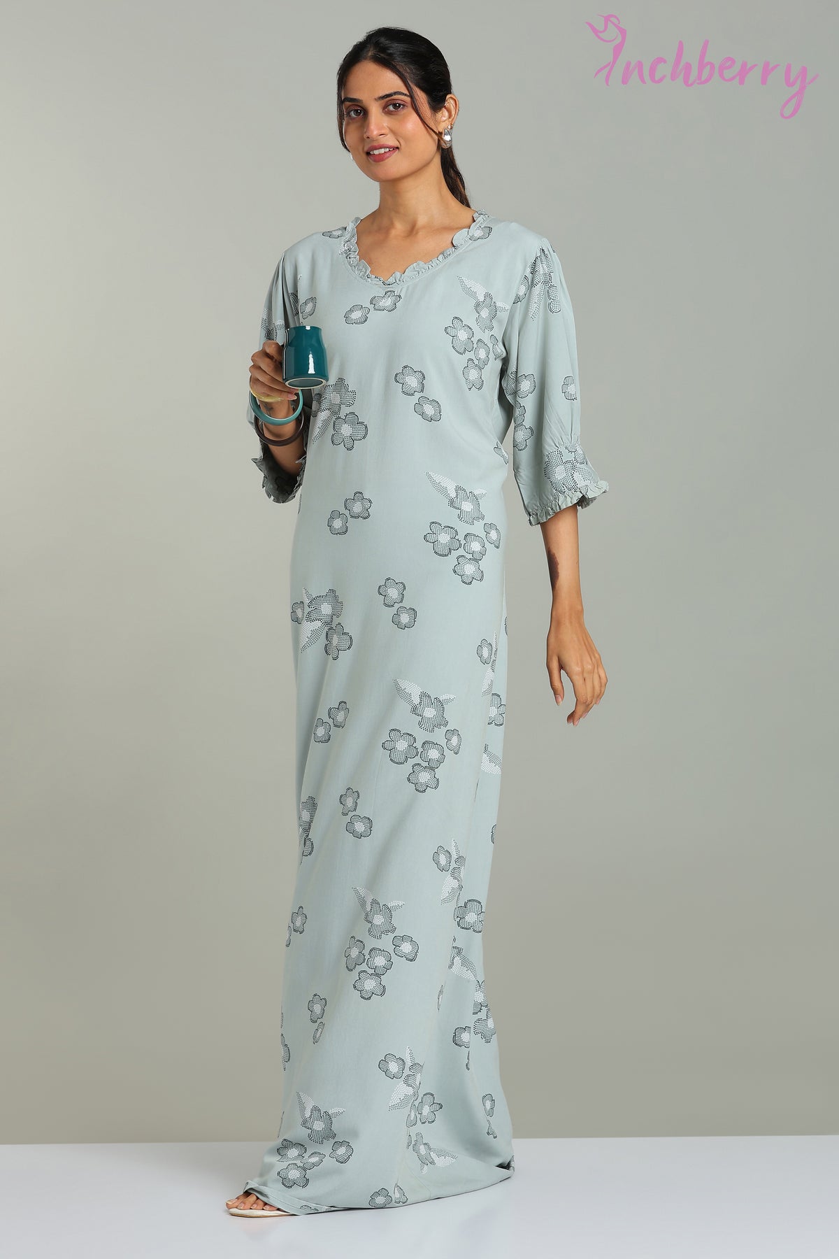 Regular fit night gown