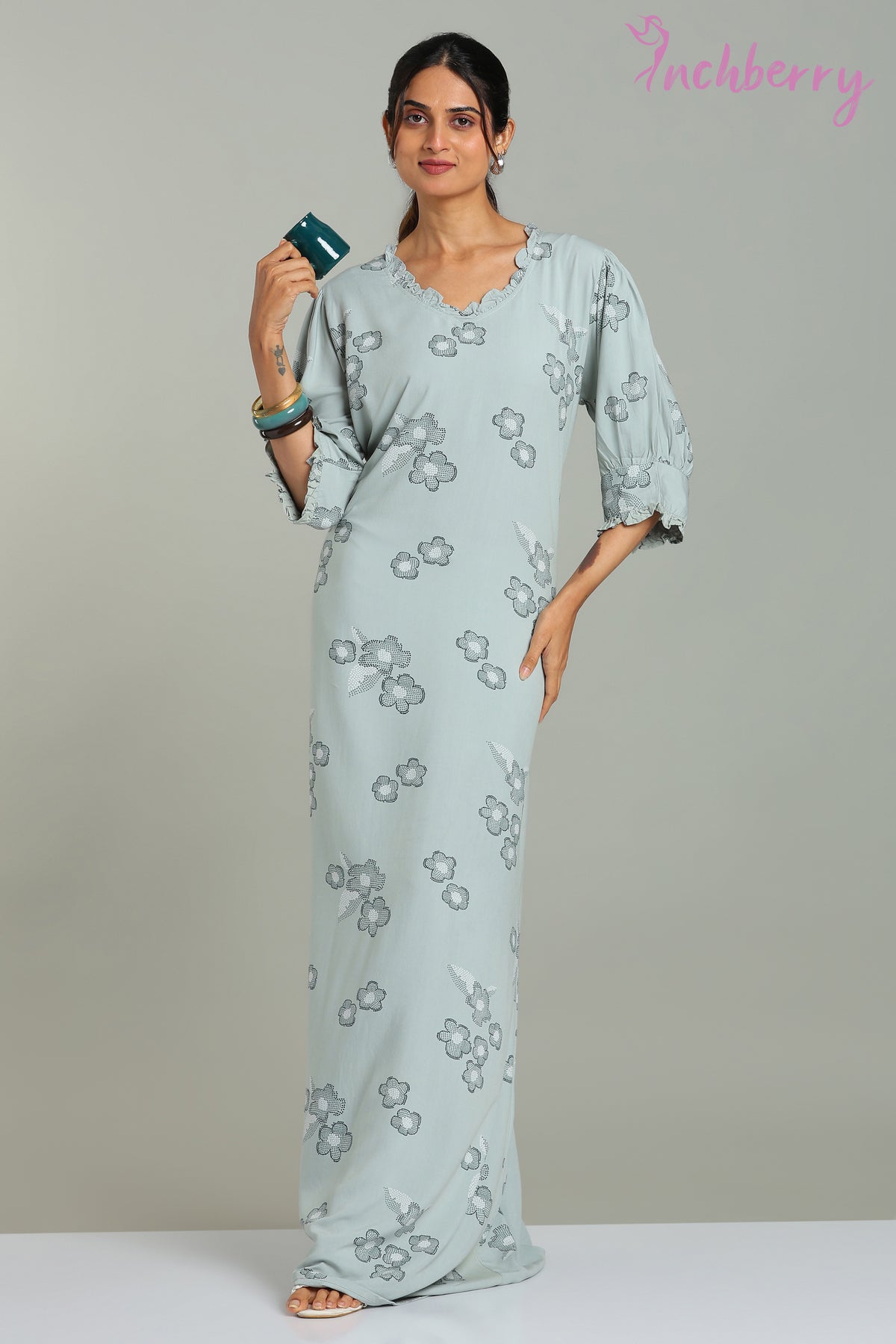 Regular fit night gown