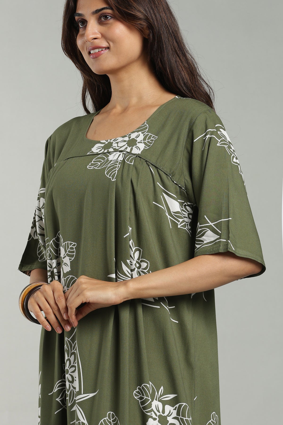 Feeding  nightgown rayon material