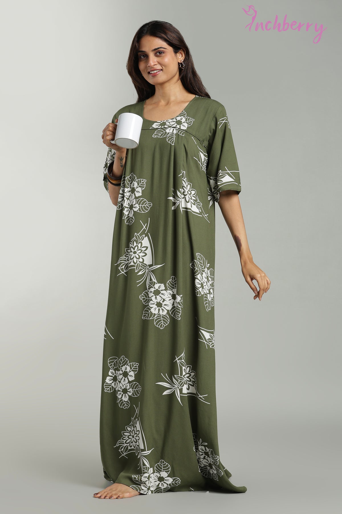 Feeding  nightgown rayon material
