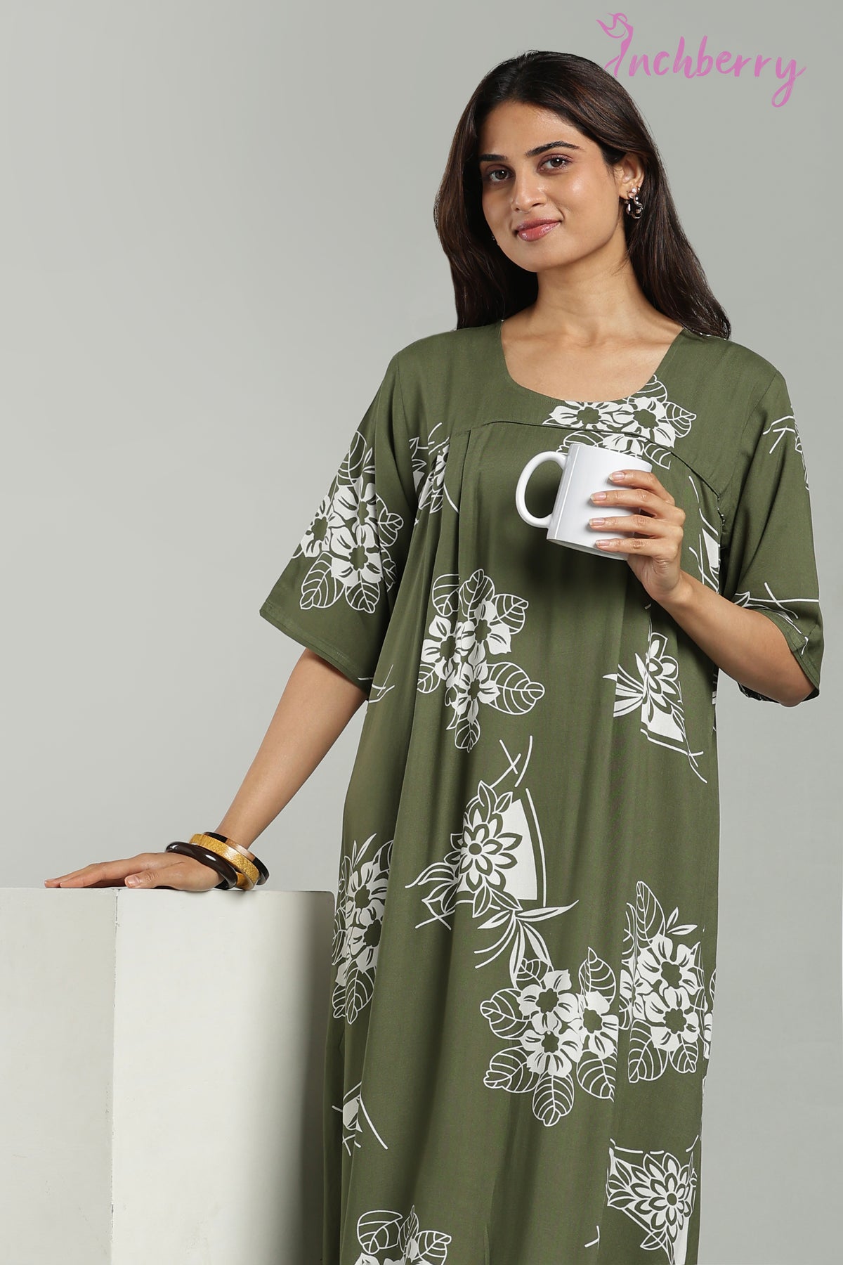 Feeding  nightgown rayon material