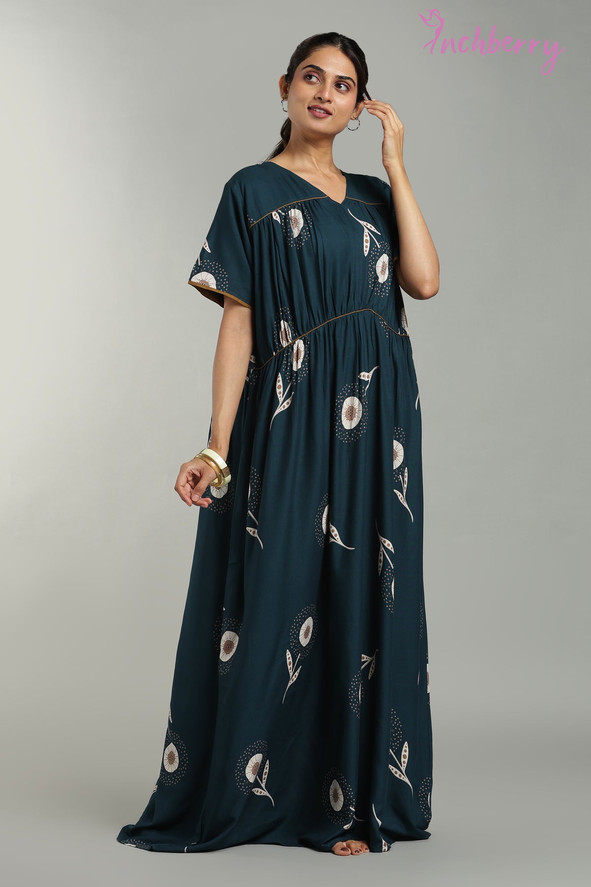 Relaxed fit rayon nightgown