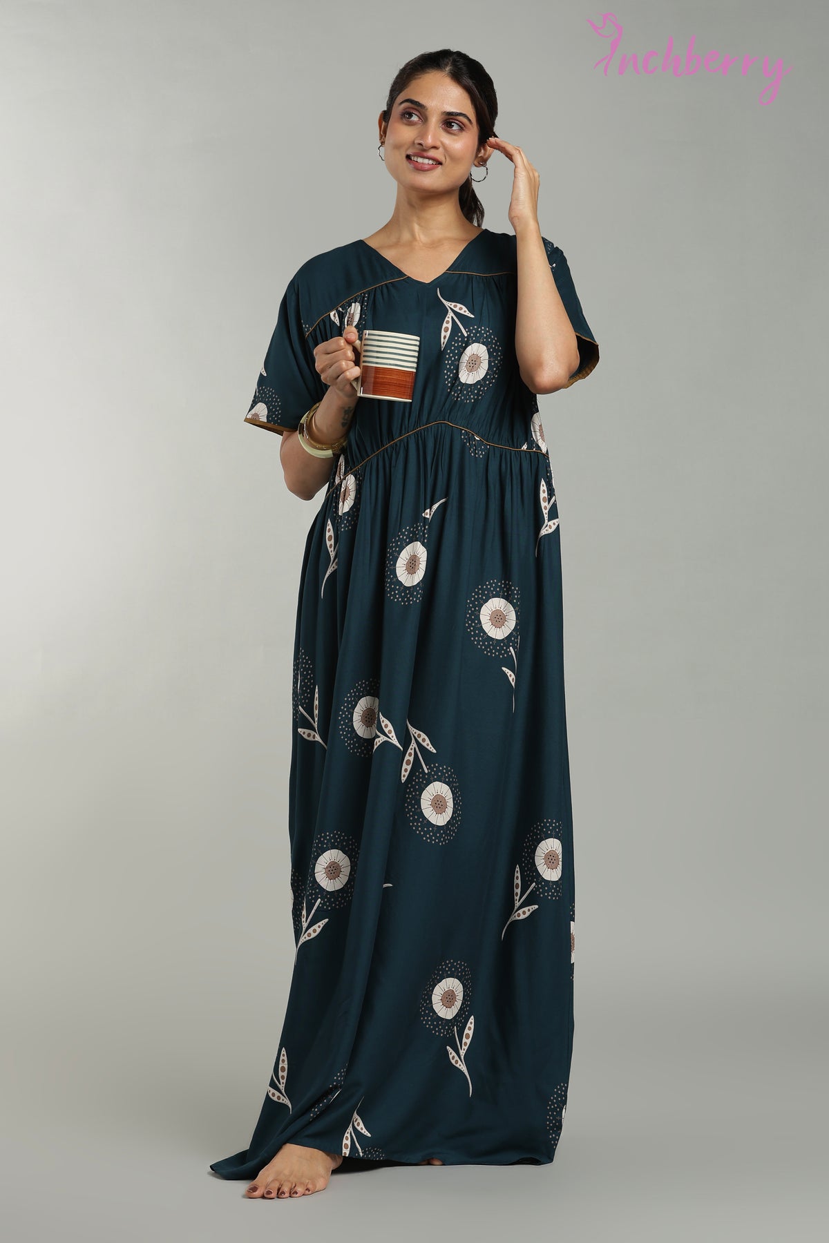Relaxed fit rayon nightgown