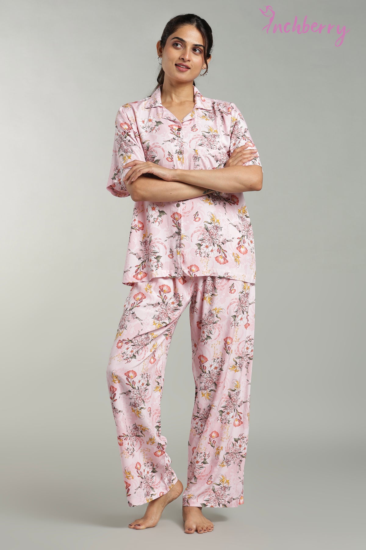Pyjama set daily wear shirt model