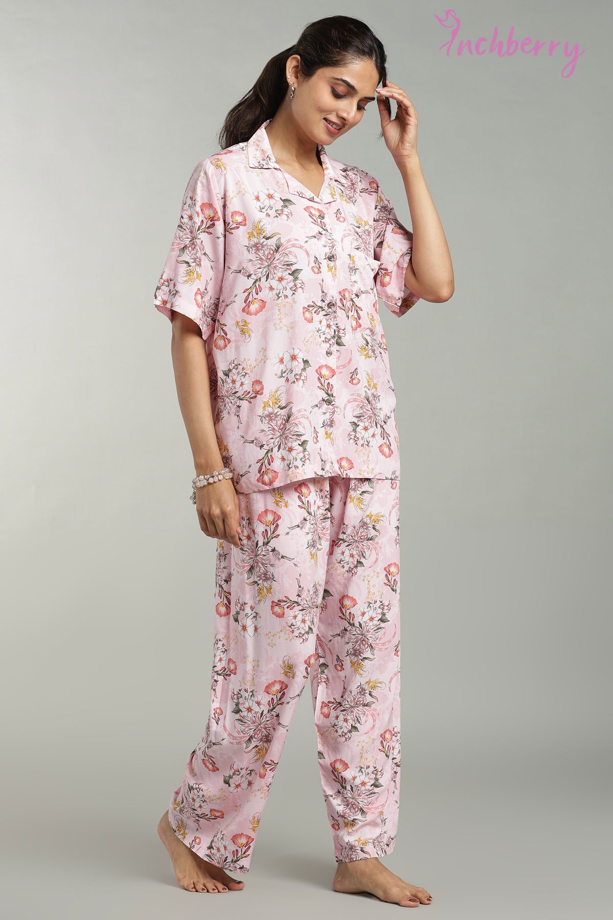 Pyjama set daily wear shirt model