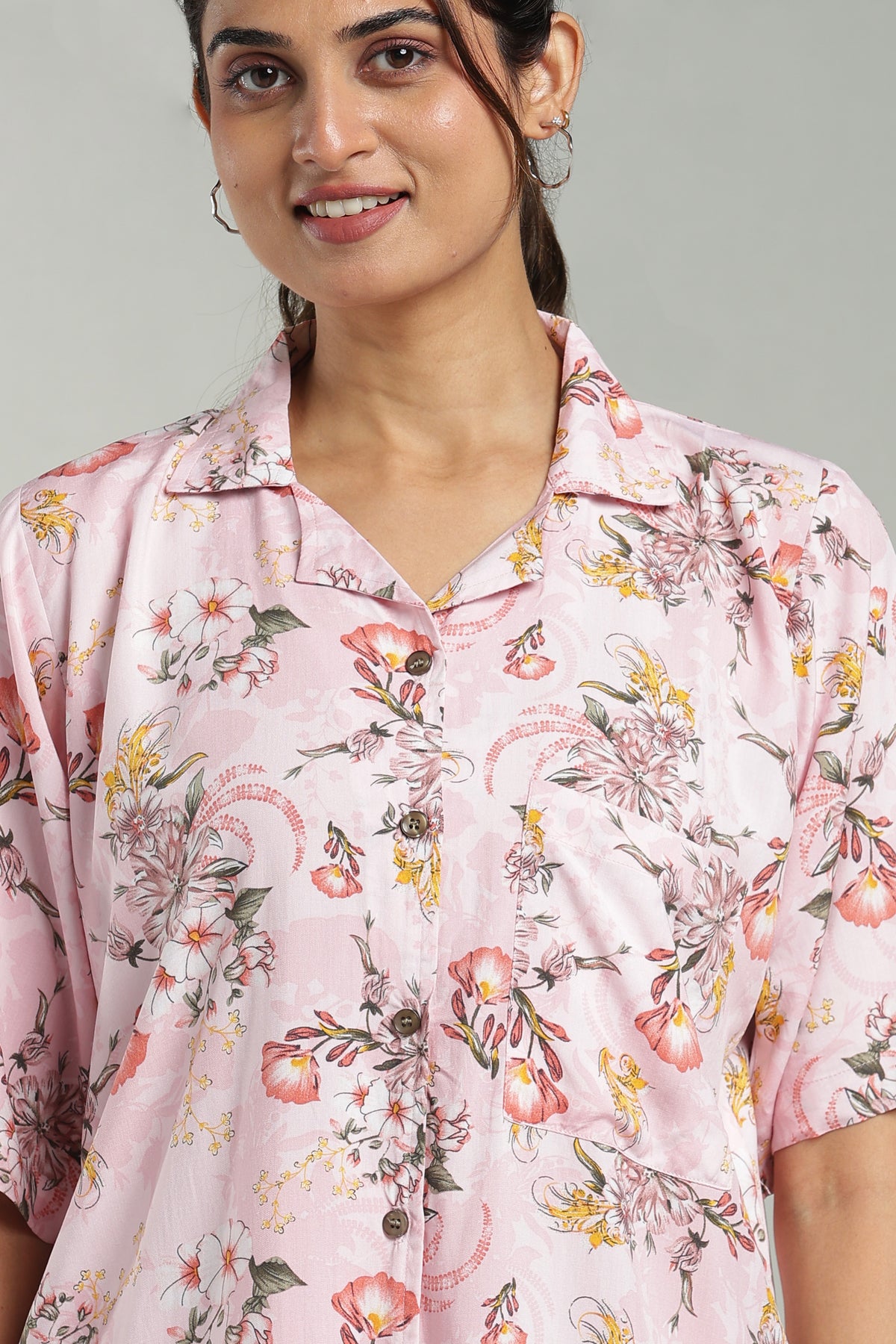 Pyjama set daily wear shirt model
