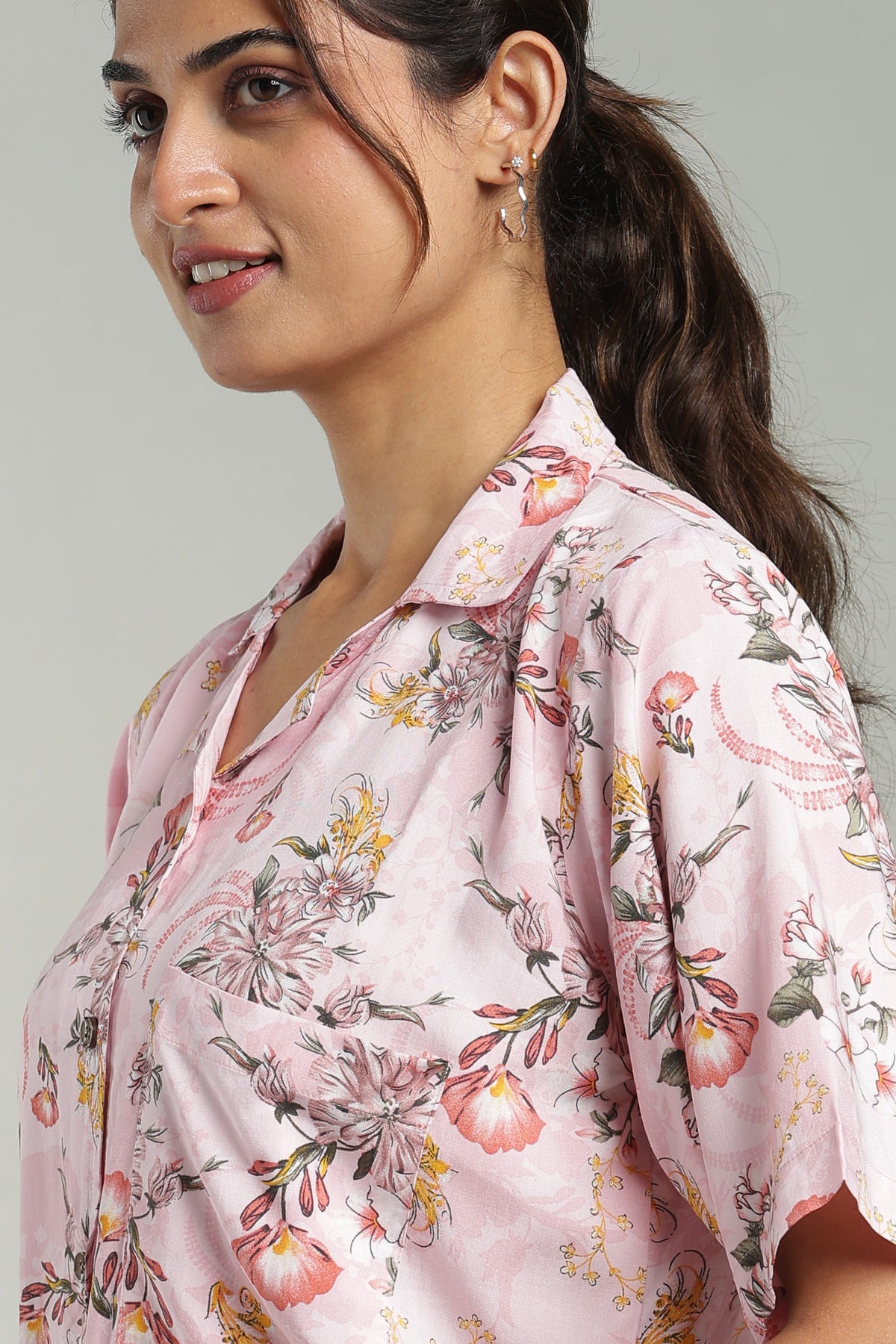 Pyjama set daily wear shirt model