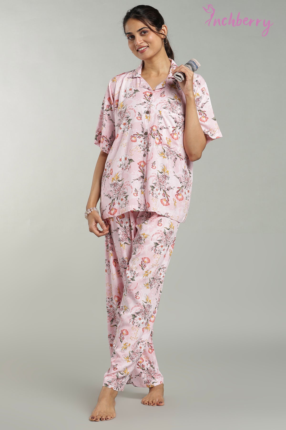 Pyjama set daily wear shirt model