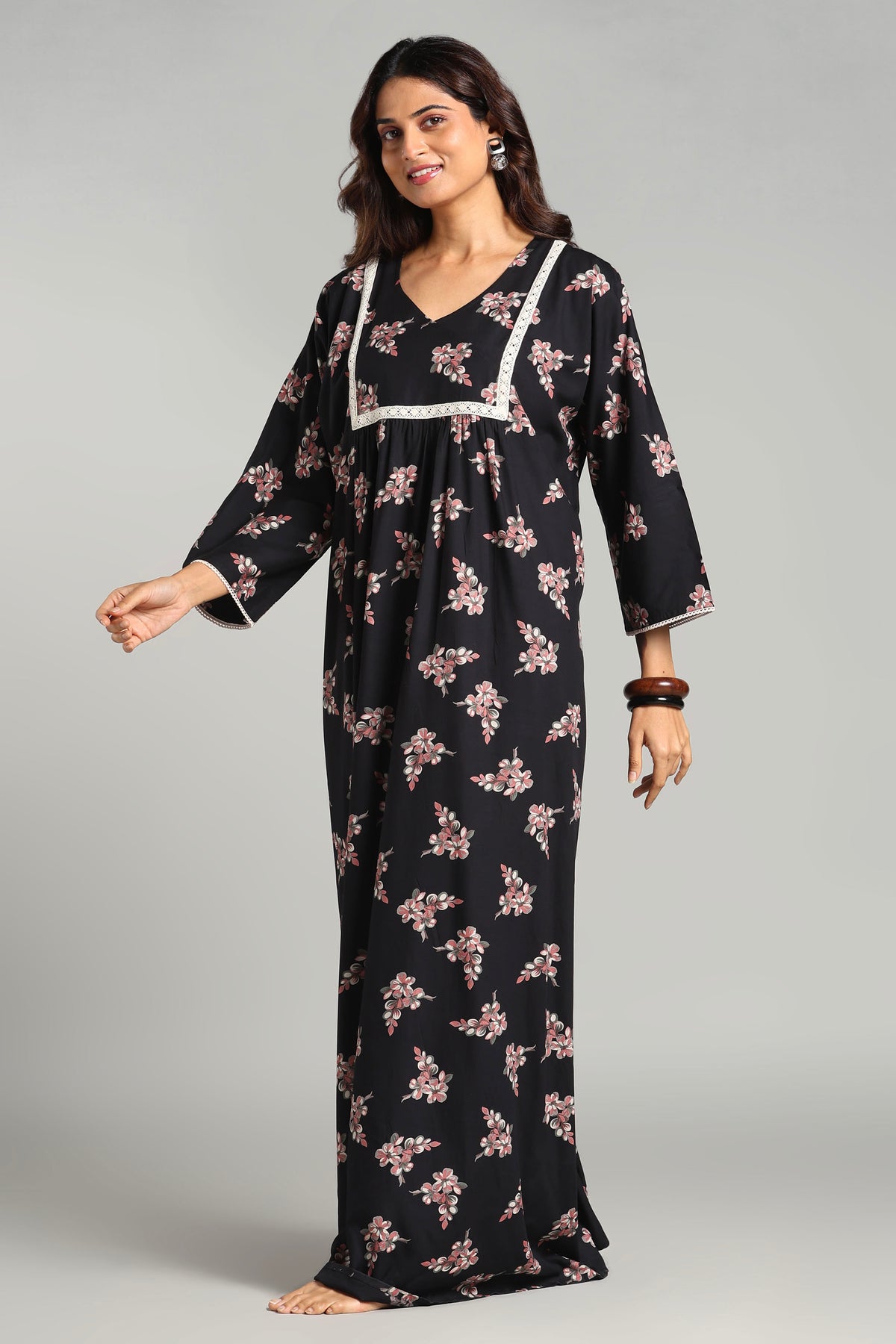 Heavy rayon Regular fit night gown