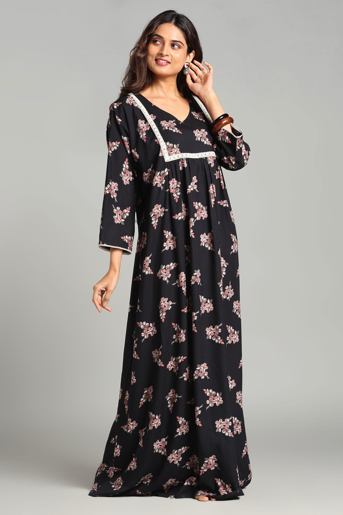 Heavy rayon Regular fit night gown