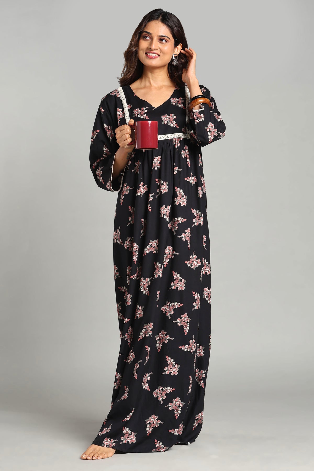 Heavy rayon Regular fit night gown
