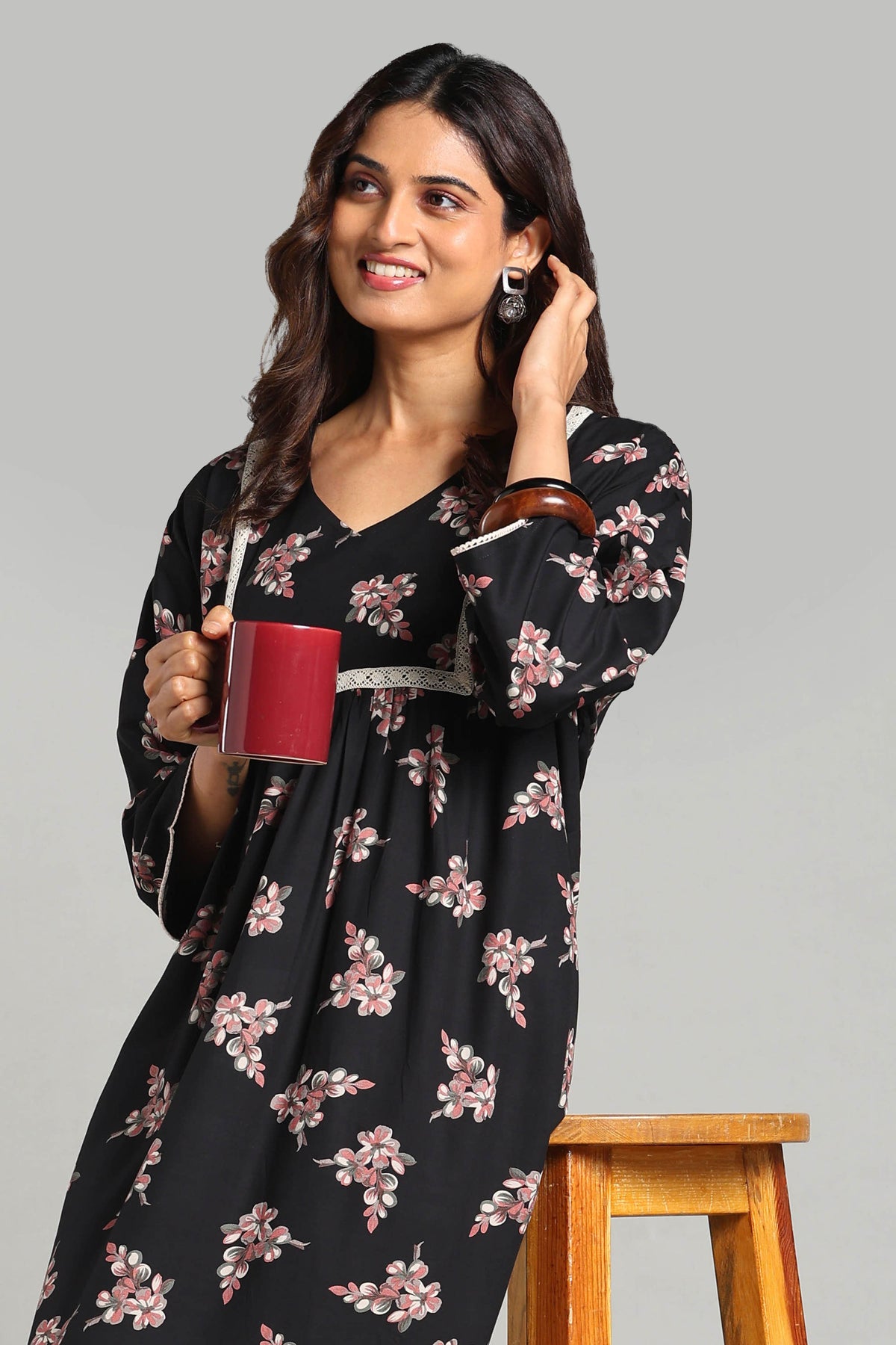 Heavy rayon Regular fit night gown