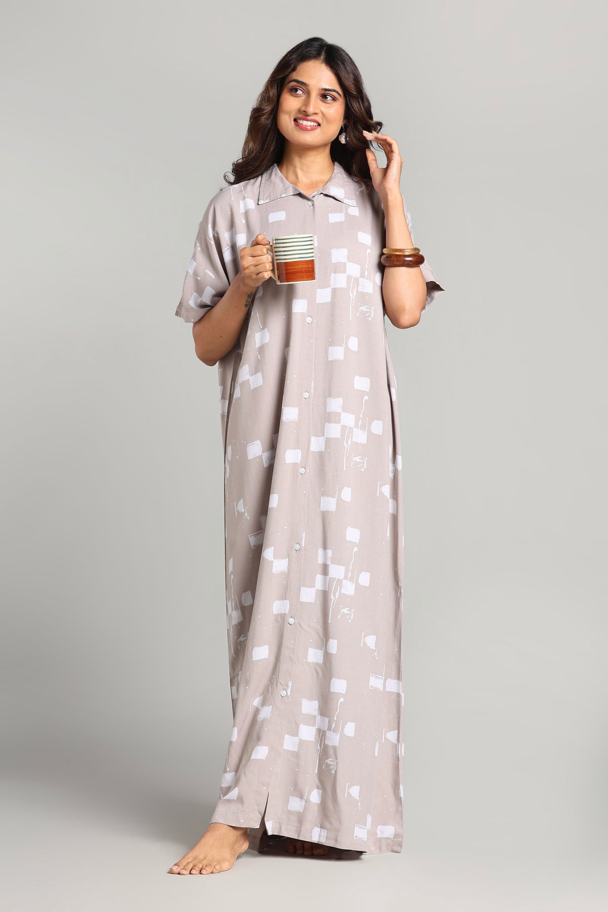 Heavy Rayon Front Open