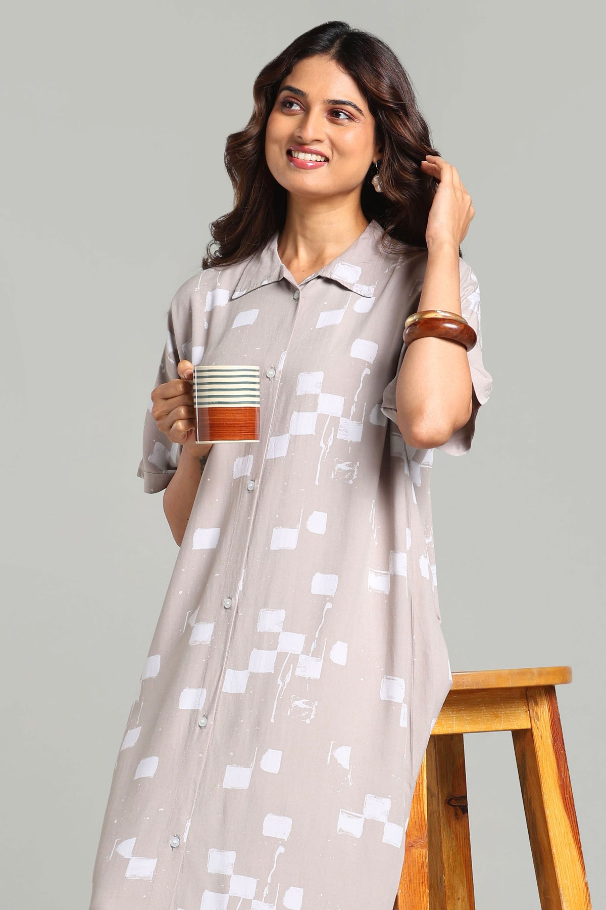 Heavy Rayon Front Open